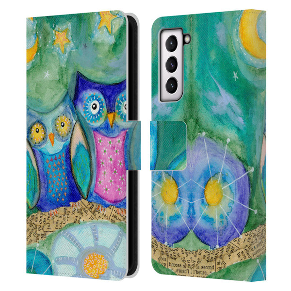 Wyanne Owl Wishing The Night Away Leather Book Wallet Case Cover For Samsung Galaxy S21 5G