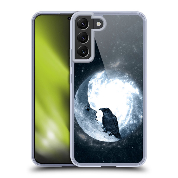 Barruf Animals Crow and Its Moon Soft Gel Case for Samsung Galaxy S22+ 5G