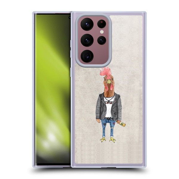 Barruf Animals Punk Rooster Soft Gel Case for Samsung Galaxy S22 Ultra 5G