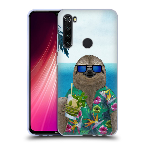 Barruf Animals Sloth In Summer Soft Gel Case for Xiaomi Redmi Note 8T