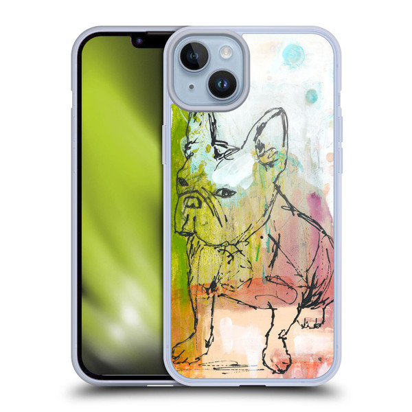 Wyanne Animals French Bulldog Sketch Soft Gel Case for Apple iPhone 14 Plus