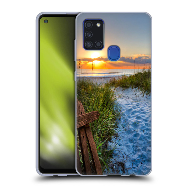 Celebrate Life Gallery Beaches Sandy Trail Soft Gel Case for Samsung Galaxy A21s (2020)
