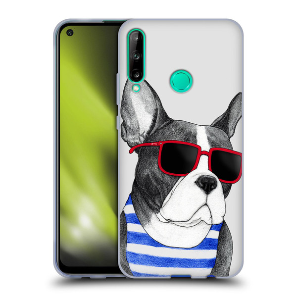 Barruf Dogs Frenchie Summer Style Soft Gel Case for Huawei P40 lite E