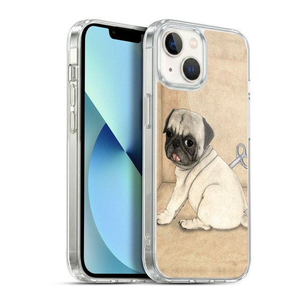 Barruf Dogs Pug Toy Soft Gel Case for Apple iPhone 13