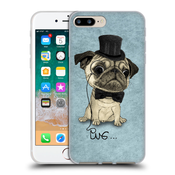 Barruf Dogs Gentle Pug Soft Gel Case for Apple iPhone 7 Plus / iPhone 8 Plus