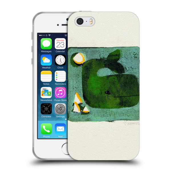 Wyanne Animals 2 Green Whale Monoprint Soft Gel Case for Apple iPhone 5 / 5s / iPhone SE 2016