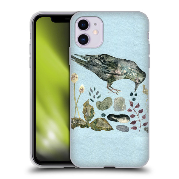 Wyanne Birds Fallen Blueberries Soft Gel Case for Apple iPhone 11