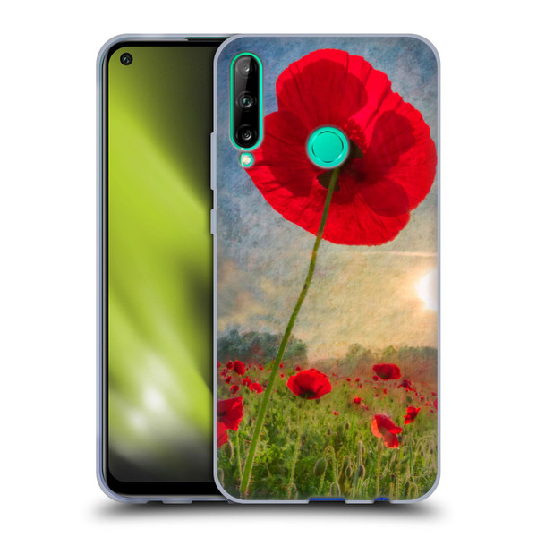 Celebrate Life Gallery Florals Red Flower Soft Gel Case for Huawei P40 lite E