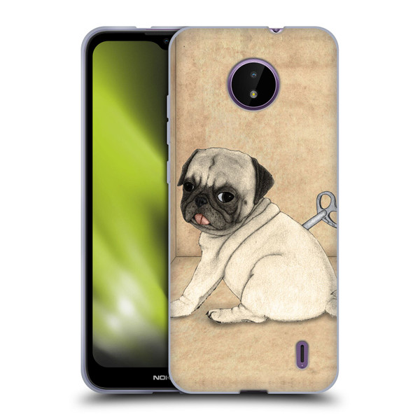 Barruf Dogs Pug Toy Soft Gel Case for Nokia C10 / C20