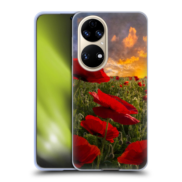 Celebrate Life Gallery Florals Red Flower Field Soft Gel Case for Huawei P50