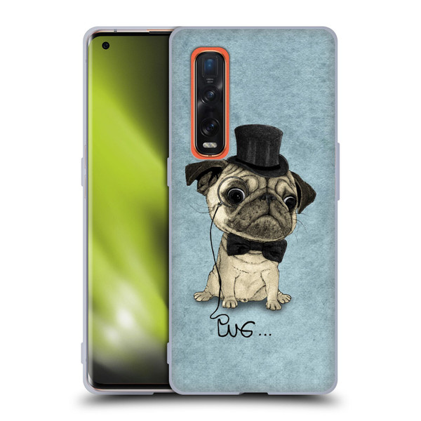 Barruf Dogs Gentle Pug Soft Gel Case for OPPO Find X2 Pro 5G