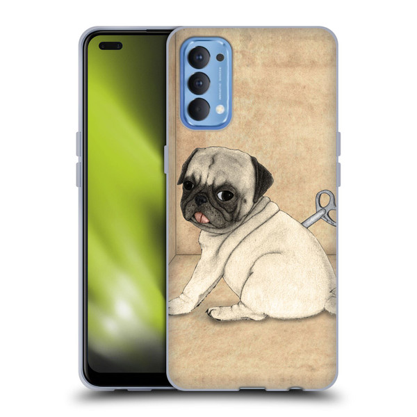 Barruf Dogs Pug Toy Soft Gel Case for OPPO Reno 4 5G