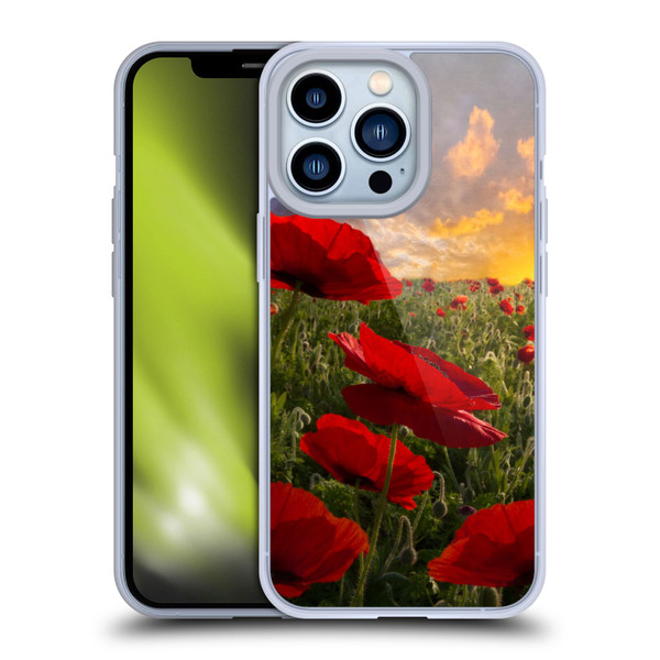 Celebrate Life Gallery Florals Red Flower Field Soft Gel Case for Apple iPhone 13 Pro
