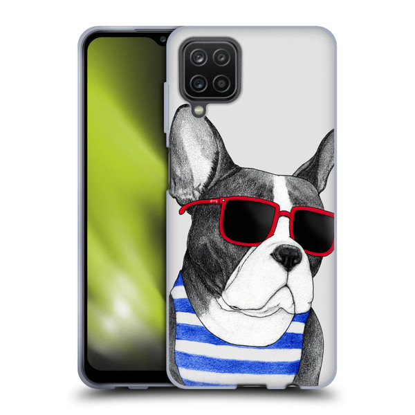 Barruf Dogs Frenchie Summer Style Soft Gel Case for Samsung Galaxy A12 (2020)