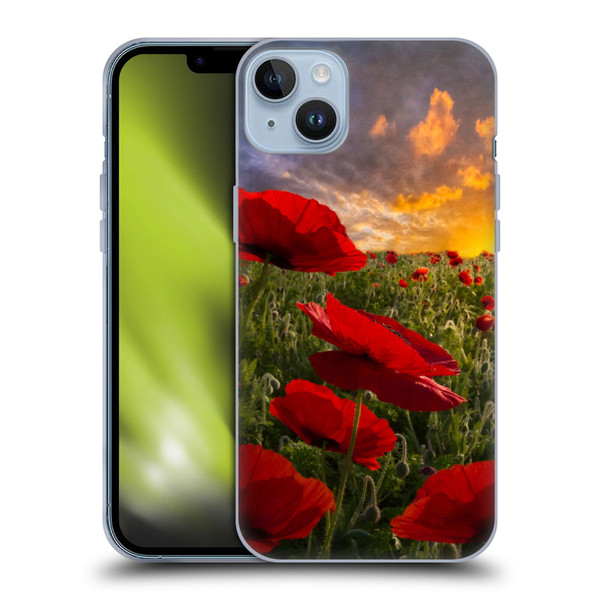 Celebrate Life Gallery Florals Red Flower Field Soft Gel Case for Apple iPhone 14 Plus