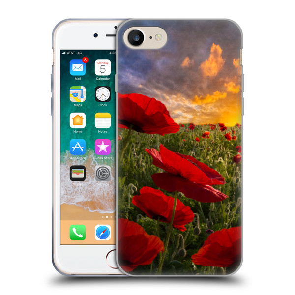 Celebrate Life Gallery Florals Red Flower Field Soft Gel Case for Apple iPhone 7 / 8 / SE 2020 & 2022