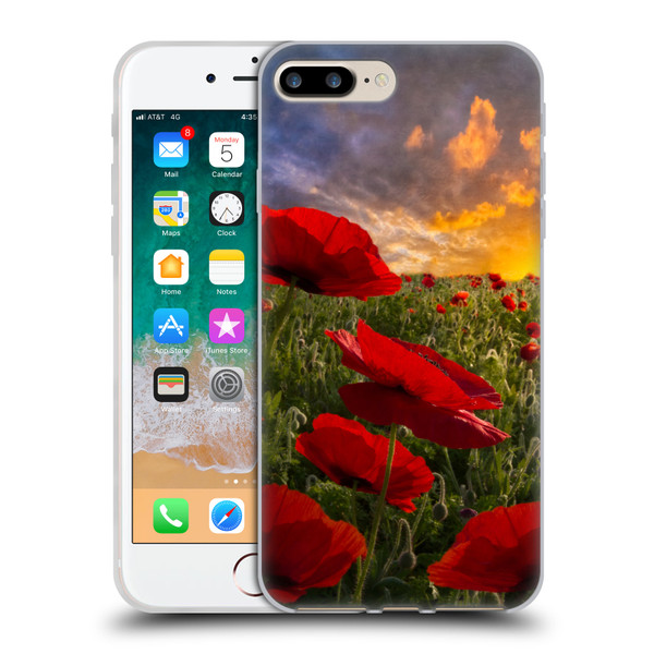 Celebrate Life Gallery Florals Red Flower Field Soft Gel Case for Apple iPhone 7 Plus / iPhone 8 Plus