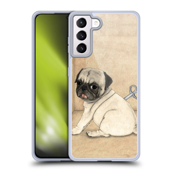 Barruf Dogs Pug Toy Soft Gel Case for Samsung Galaxy S21+ 5G