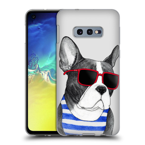Barruf Dogs Frenchie Summer Style Soft Gel Case for Samsung Galaxy S10e