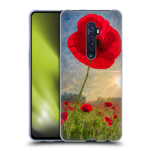 Celebrate Life Gallery Florals Red Flower Soft Gel Case for OPPO Reno 2