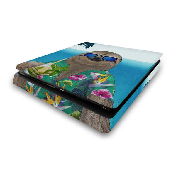 Barruf Art Mix Sloth In Summer Vinyl Sticker Skin Decal Cover for Sony PS4 Slim Console