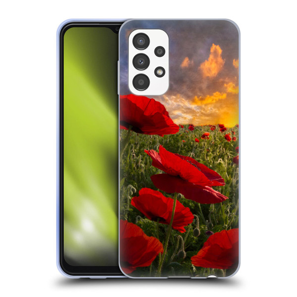 Celebrate Life Gallery Florals Red Flower Field Soft Gel Case for Samsung Galaxy A13 (2022)