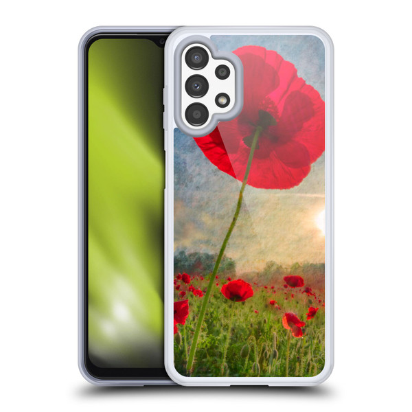 Celebrate Life Gallery Florals Red Flower Soft Gel Case for Samsung Galaxy A13 (2022)