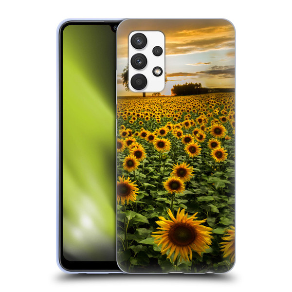 Celebrate Life Gallery Florals Big Sunflower Field Soft Gel Case for Samsung Galaxy A32 (2021)
