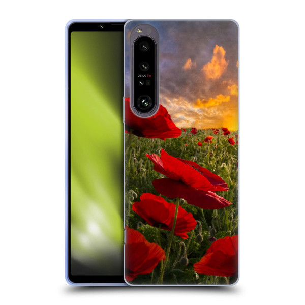 Celebrate Life Gallery Florals Red Flower Field Soft Gel Case for Sony Xperia 1 IV
