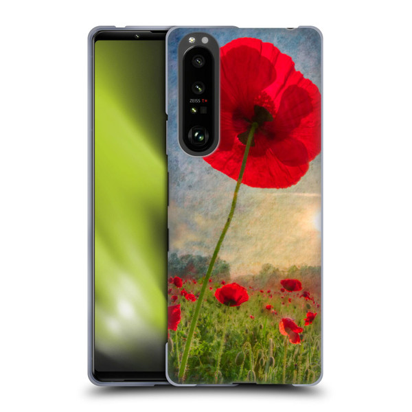 Celebrate Life Gallery Florals Red Flower Soft Gel Case for Sony Xperia 1 III