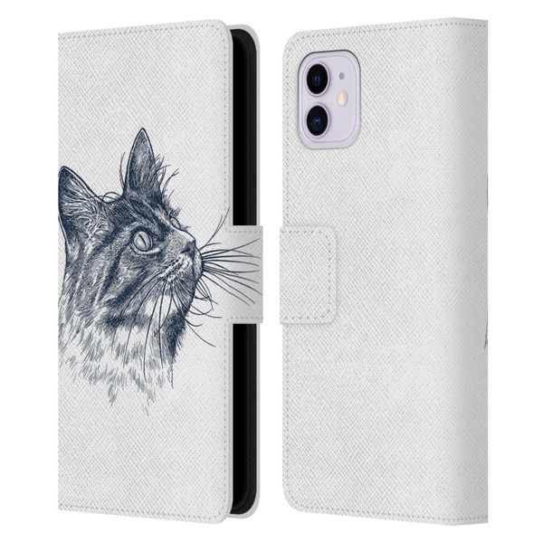 Rachel Caldwell Animals 3 Cat Leather Book Wallet Case Cover For Apple iPhone 11