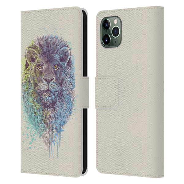 Rachel Caldwell Animals 3 Lion Leather Book Wallet Case Cover For Apple iPhone 11 Pro Max