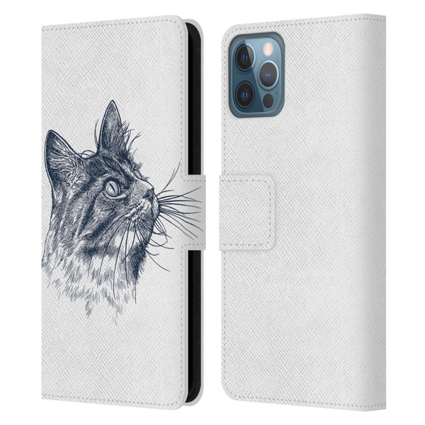 Rachel Caldwell Animals 3 Cat Leather Book Wallet Case Cover For Apple iPhone 12 / iPhone 12 Pro