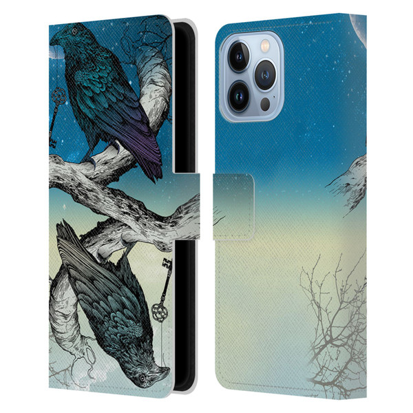 Rachel Caldwell Animals 3 Raven Leather Book Wallet Case Cover For Apple iPhone 13 Pro Max