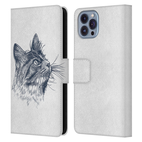 Rachel Caldwell Animals 3 Cat Leather Book Wallet Case Cover For Apple iPhone 14