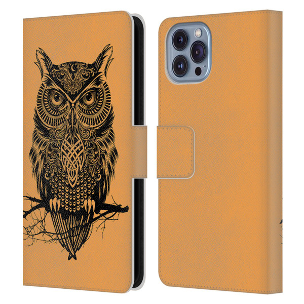 Rachel Caldwell Animals 3 Owl 2 Leather Book Wallet Case Cover For Apple iPhone 14
