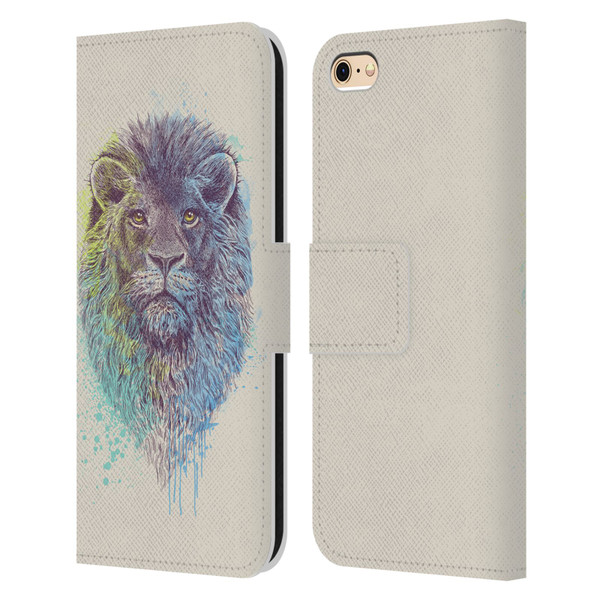 Rachel Caldwell Animals 3 Lion Leather Book Wallet Case Cover For Apple iPhone 6 / iPhone 6s