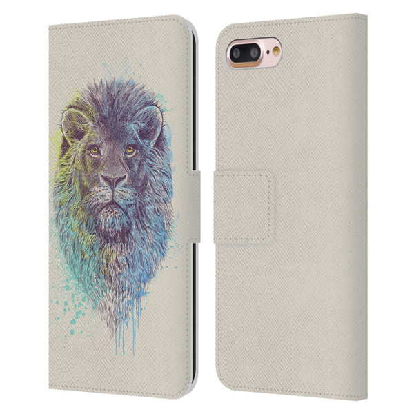 Rachel Caldwell Animals 3 Lion Leather Book Wallet Case Cover For Apple iPhone 7 Plus / iPhone 8 Plus