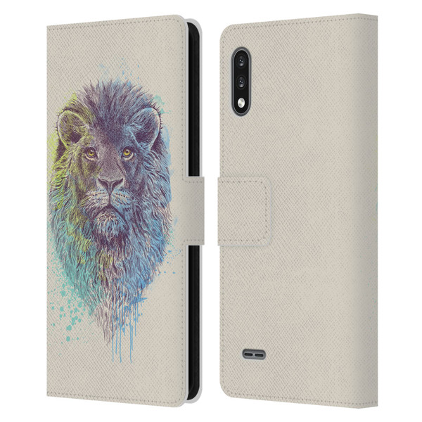 Rachel Caldwell Animals 3 Lion Leather Book Wallet Case Cover For LG K22
