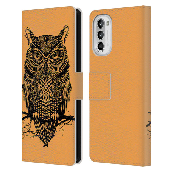 Rachel Caldwell Animals 3 Owl 2 Leather Book Wallet Case Cover For Motorola Moto G52