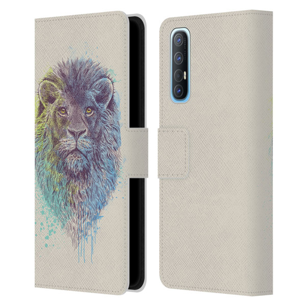 Rachel Caldwell Animals 3 Lion Leather Book Wallet Case Cover For OPPO Find X2 Neo 5G