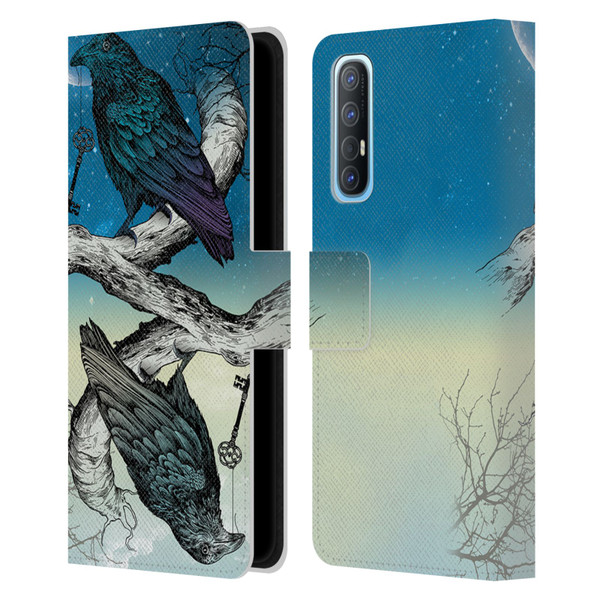 Rachel Caldwell Animals 3 Raven Leather Book Wallet Case Cover For OPPO Find X2 Neo 5G