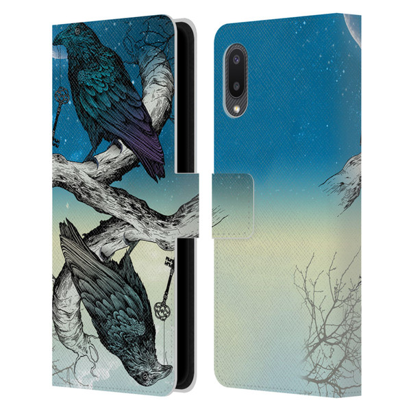 Rachel Caldwell Animals 3 Raven Leather Book Wallet Case Cover For Samsung Galaxy A02/M02 (2021)
