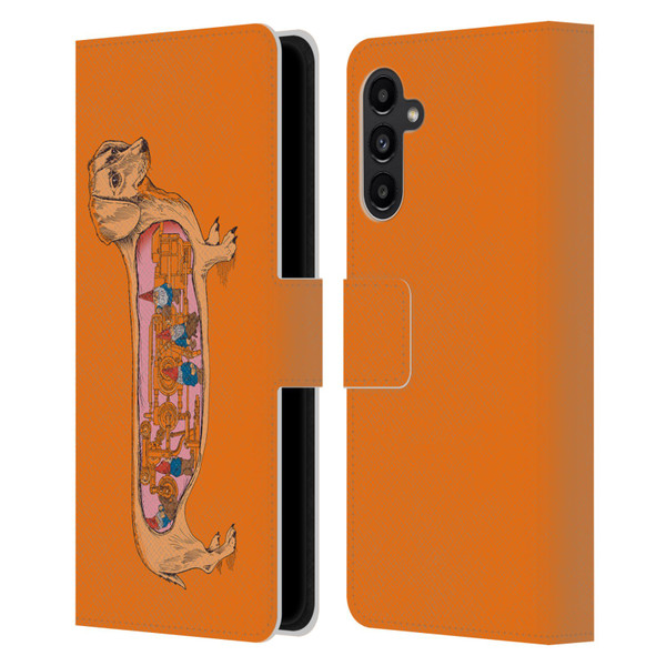 Rachel Caldwell Animals 3 Dachshund Leather Book Wallet Case Cover For Samsung Galaxy A13 5G (2021)