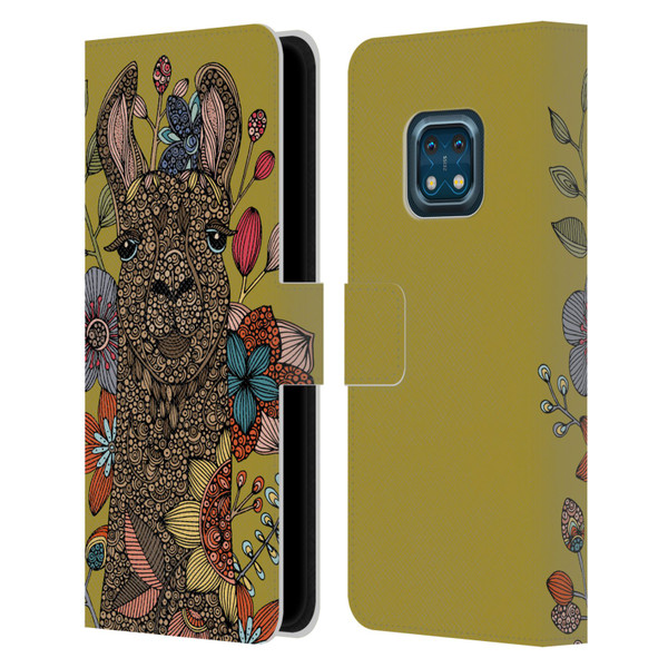 Valentina Animals And Floral Llama Leather Book Wallet Case Cover For Nokia XR20