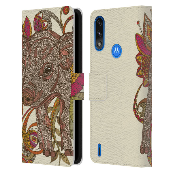 Valentina Animals And Floral Paisley Piggy Leather Book Wallet Case Cover For Motorola Moto E7 Power / Moto E7i Power