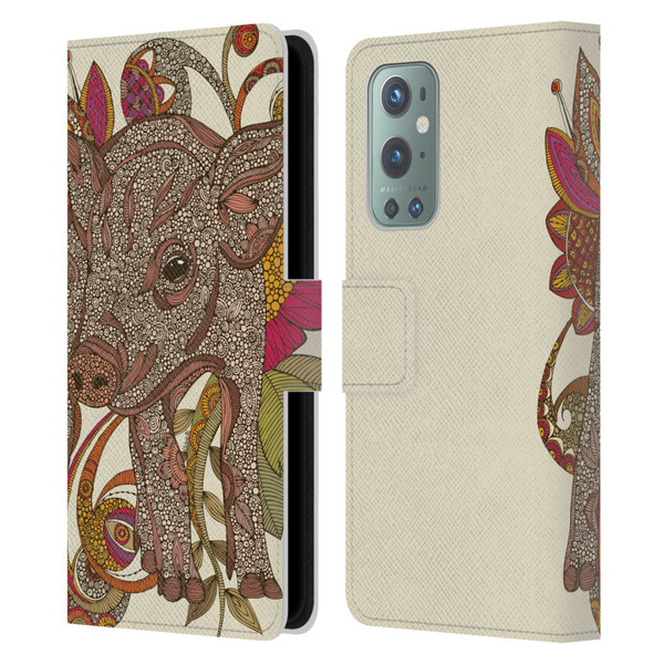 Valentina Animals And Floral Paisley Piggy Leather Book Wallet Case Cover For OnePlus 9
