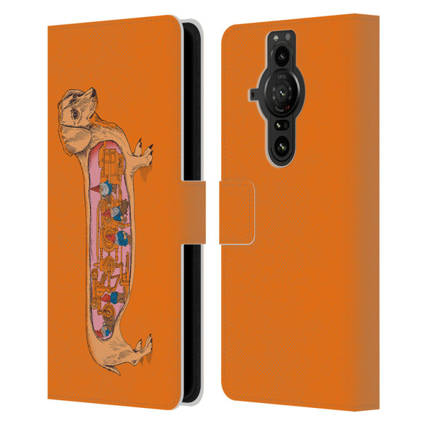 Rachel Caldwell Animals 3 Dachshund Leather Book Wallet Case Cover For Sony Xperia Pro-I