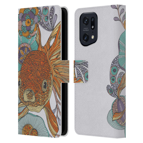 Valentina Animals And Floral Little Fish Leather Book Wallet Case Cover For OPPO Find X5 Pro