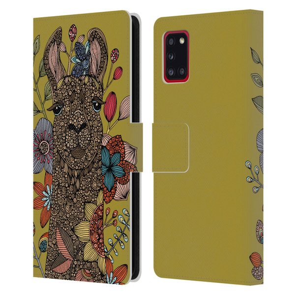 Valentina Animals And Floral Llama Leather Book Wallet Case Cover For Samsung Galaxy A31 (2020)